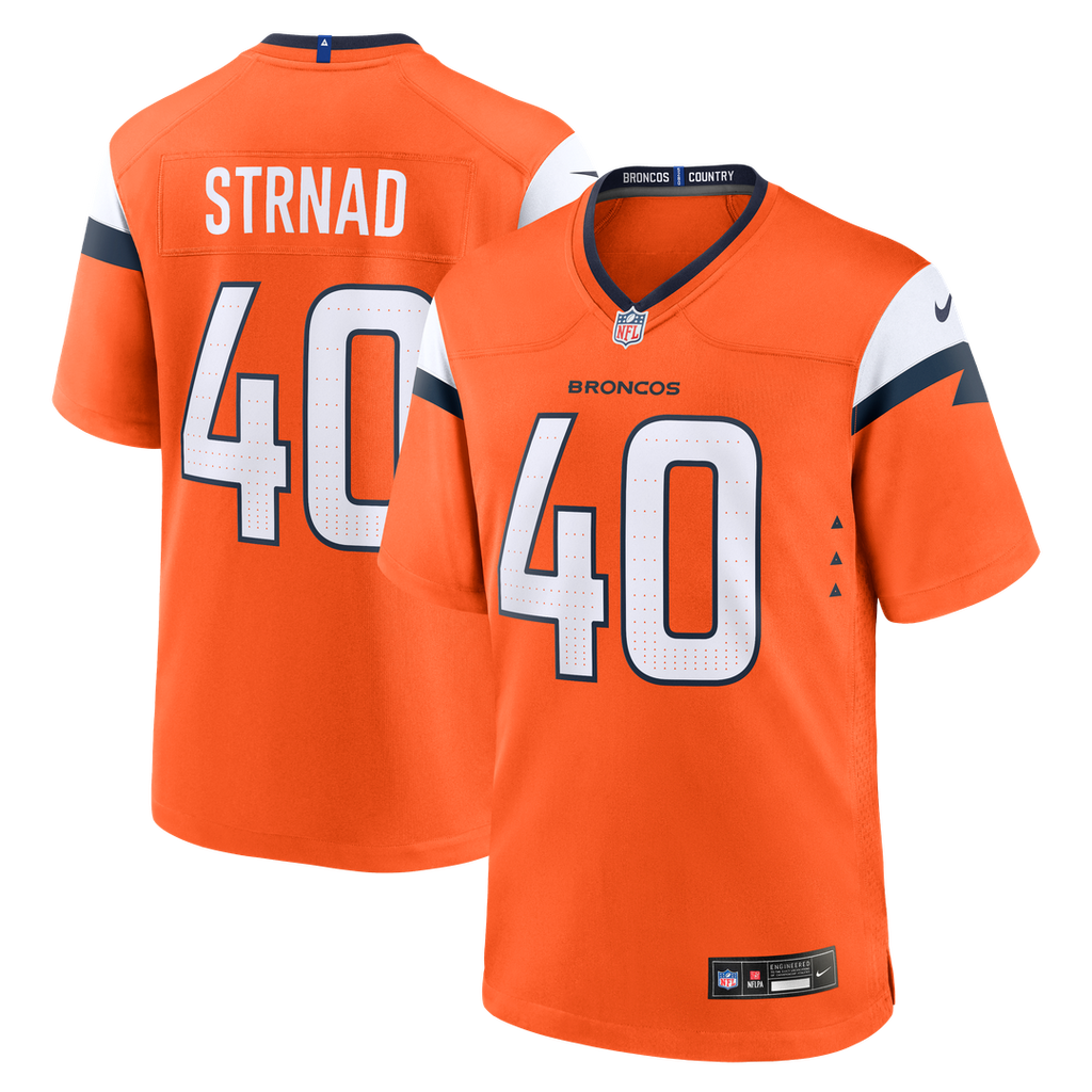 Justin Strnad Denver Broncos Nike Team Game Official Jersey -  Orange
