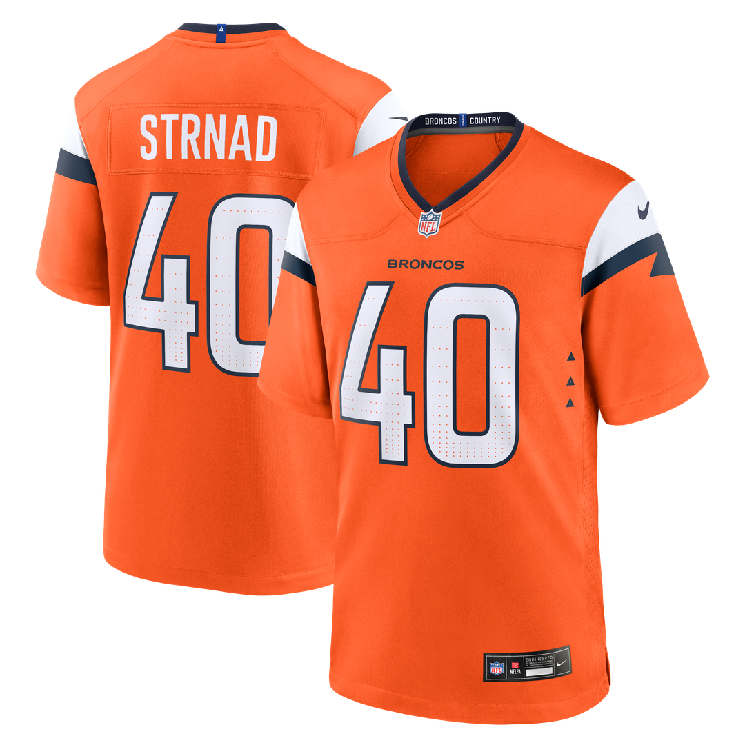 Justin Strnad Denver Broncos Nike Team Game Official Jersey -  Orange