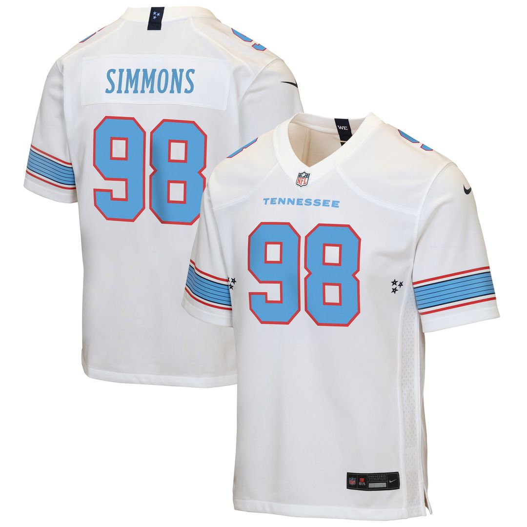 Jeffery Simmons Tennessee Titans Nike Youth Game Official Jersey - Light Blue