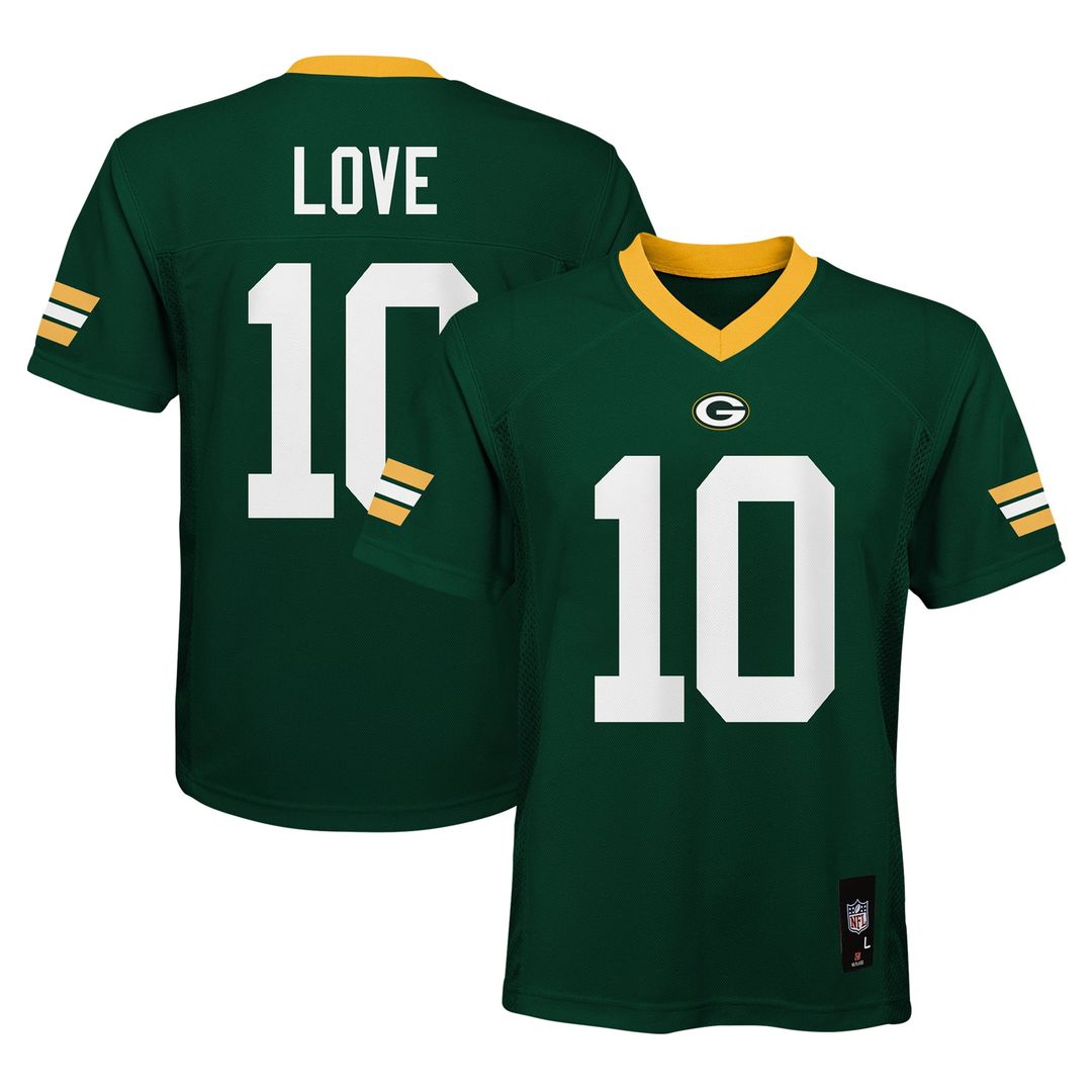Jordan Love Green Bay Packers Youth Player Replica Jersey - Green