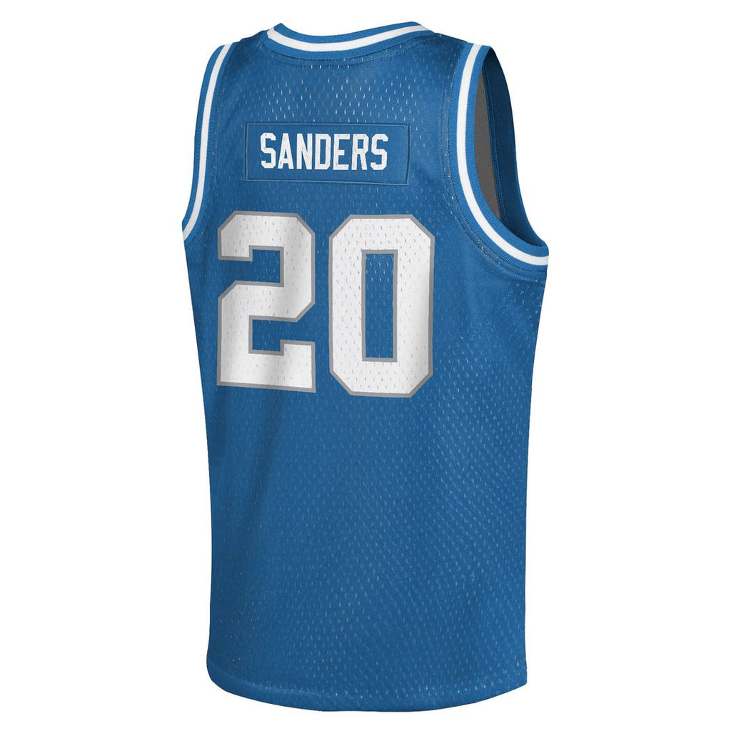 Barry Sanders Detroit Lions Mitchell & Ness Youth Retired Player NFL Basketball Fashion Official Jersey - Blue