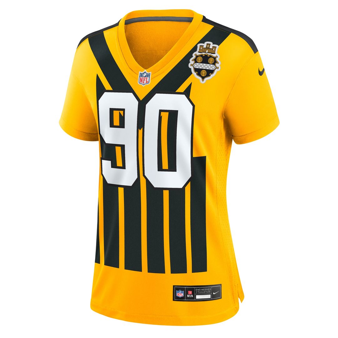 T.J. Watt Pittsburgh Steelers Nike Women's Alternate 1933 Throwback Game Official Jersey - Gold