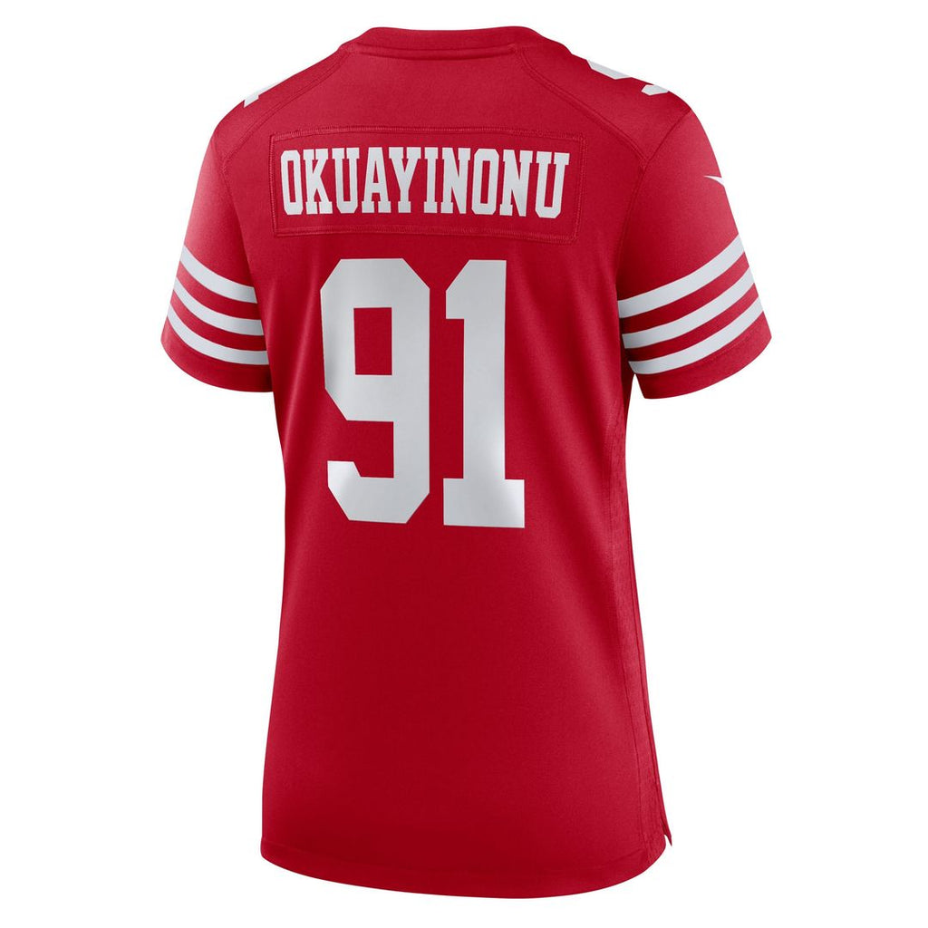 Sam Okuayinonu San Francisco 49ers Nike Women's Team Game Official Jersey -  Scarlet