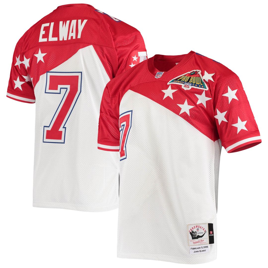 John Elway AFC Mitchell & Ness 1995 Pro Bowl Authentic Official Jersey - White/Red