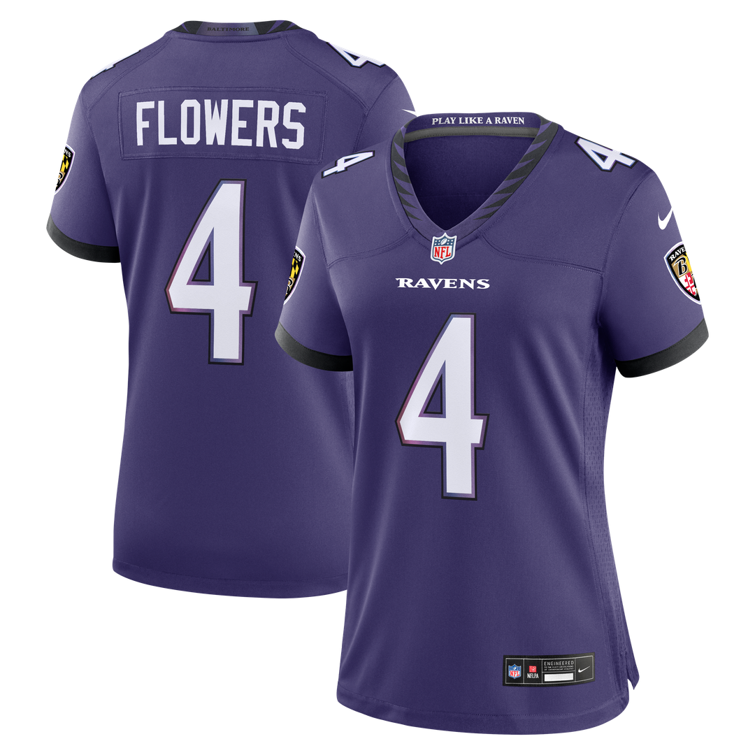 Zay Flowers Baltimore Ravens Nike Women's Alternate Game Official Jersey - Black