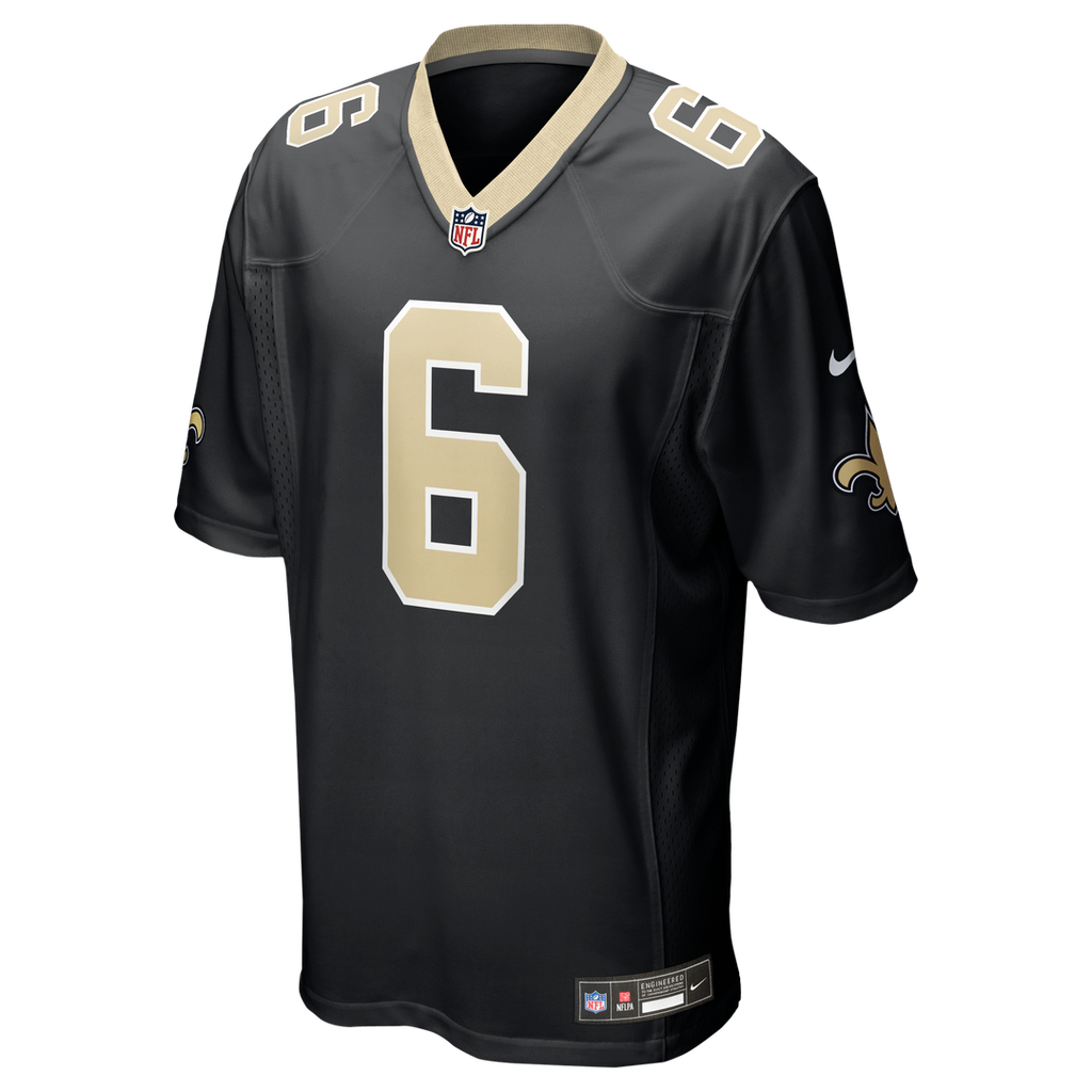 Tyler Shough New Orleans Saints Nike Game Official Jersey - Black