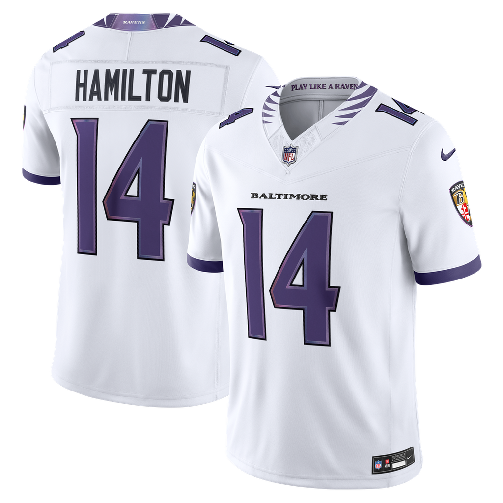 Kyle Hamilton Baltimore Ravens Nike Vapor F.U.S.E. Stitched Limited Official Jersey - White