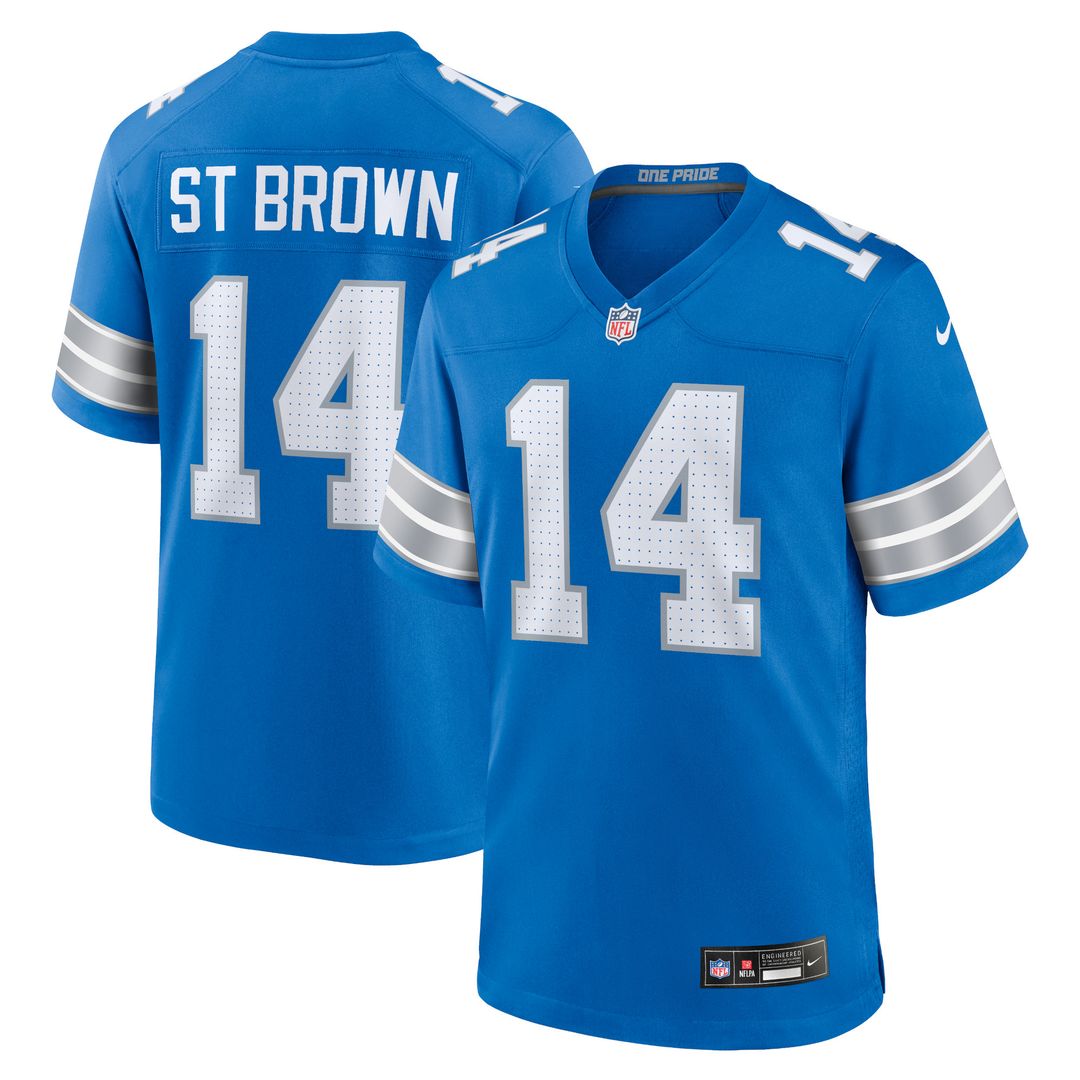 Amon-Ra St. Brown Detroit Lions Nike Game Official Jersey - Blue