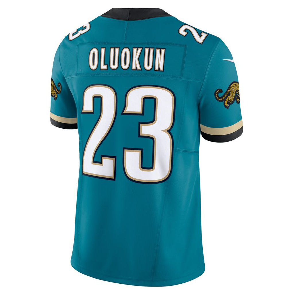 Foye Oluokun Jacksonville Jaguars Nike Prowler Throwback Vapor F.U.S.E. Limited Official Jersey - Teal