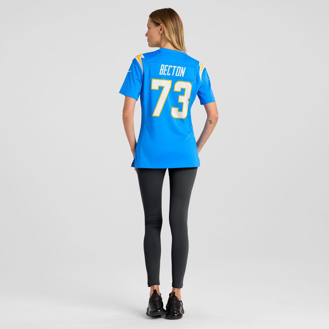 Mekhi Becton Los Angeles Chargers Nike Women's Team Game Jersey - Powder Blue
