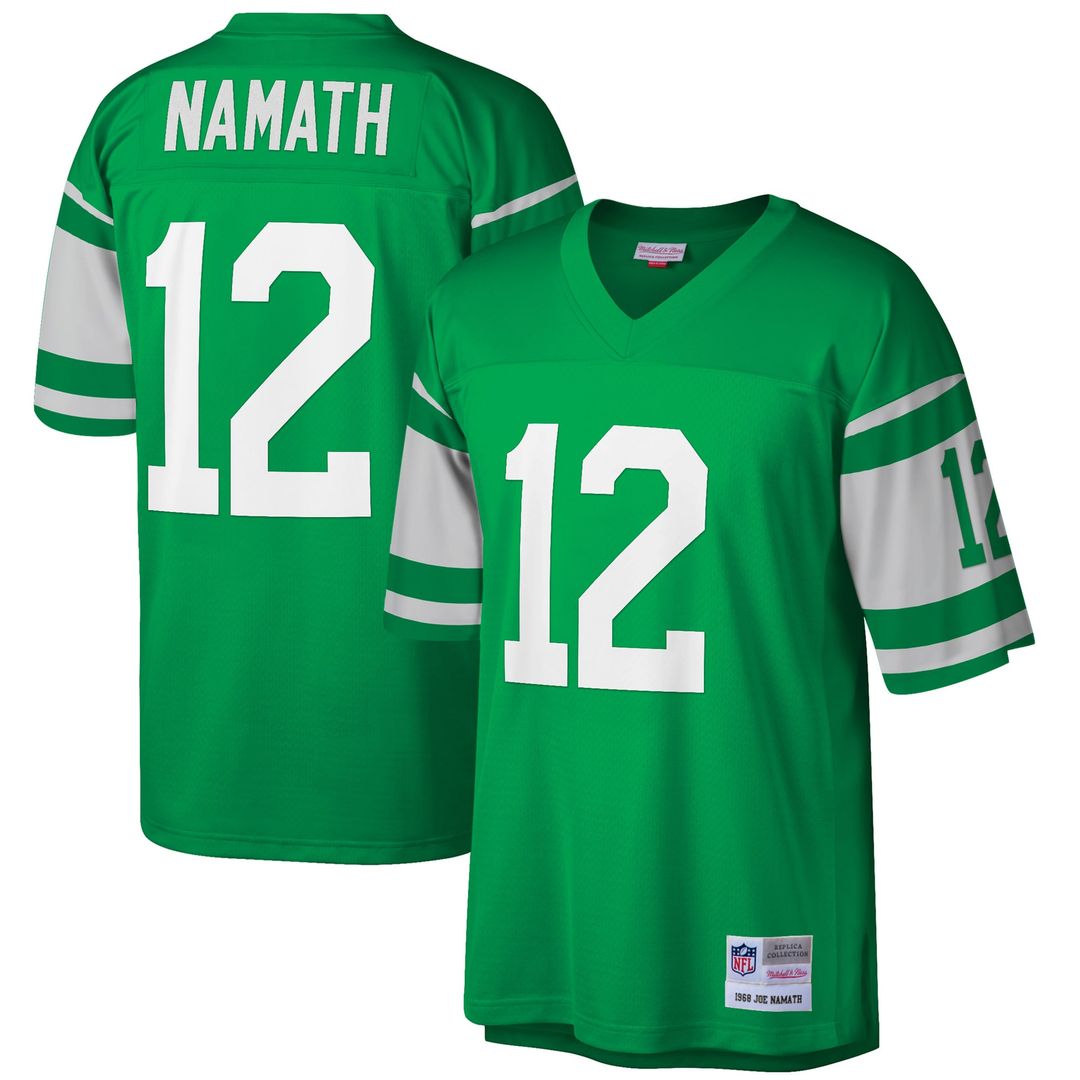 Joe Namath New York Jets Mitchell & Ness Big & Tall 1968 Retired Player Replica Official Jersey - Green