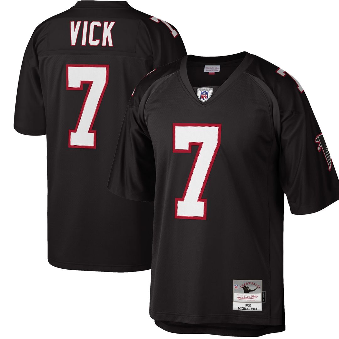 Michael Vick Atlanta Falcons Mitchell & Ness Big & Tall 2002 Retired Player Replica Official Jersey - Black