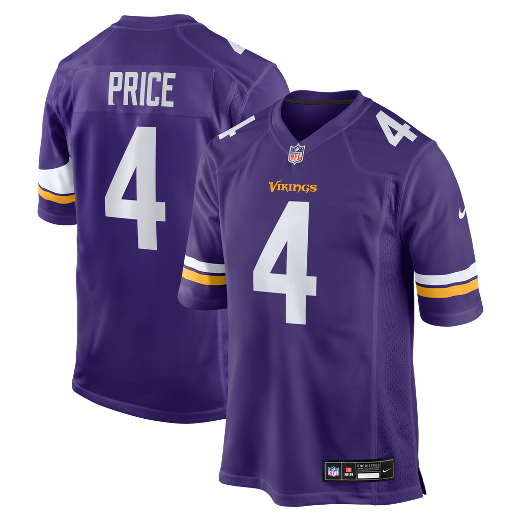 Myles Price Minnesota Vikings Nike Team Game Official Jersey -  Purple