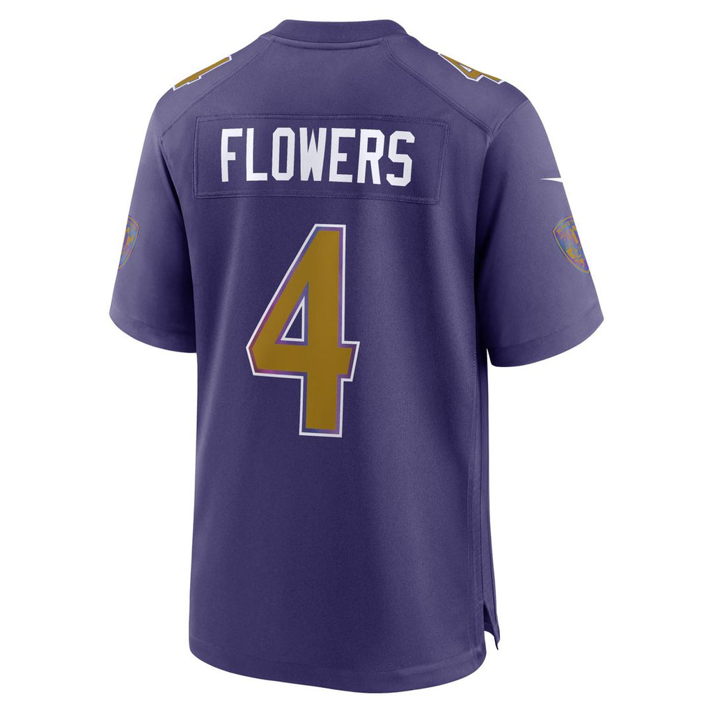 Zay Flowers Baltimore Ravens Nike Alternate Game Official Jersey - Purple