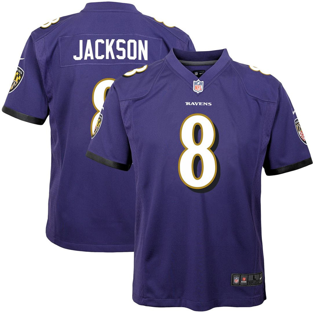 Lamar Jackson Baltimore Ravens Nike Youth Game Official Jersey - Purple