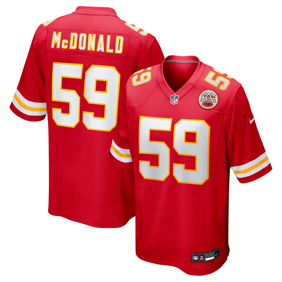 Cooper McDonald Kansas City Chiefs Nike Team Game Official Jersey -  Red