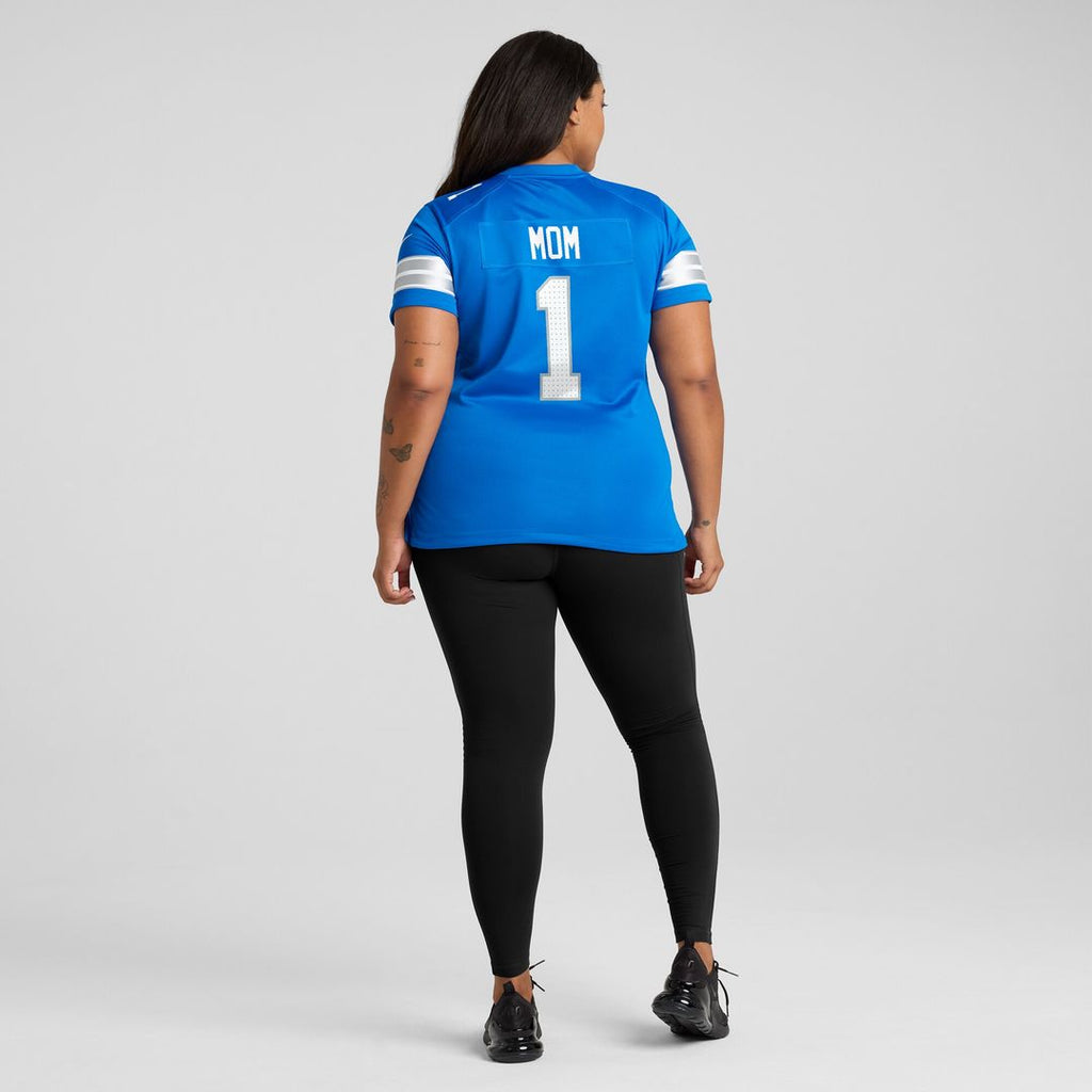 Number 1 Mom Detroit Lions Nike Game Official Jersey - Blue