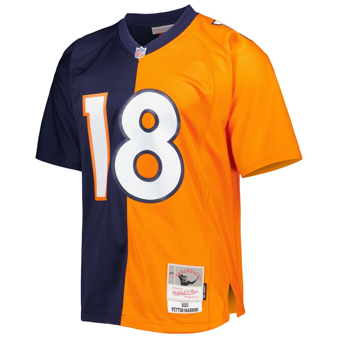 Peyton Manning Denver Broncos Mitchell & Ness 2015 Split Legacy Replica Official Jersey - Navy/Orange