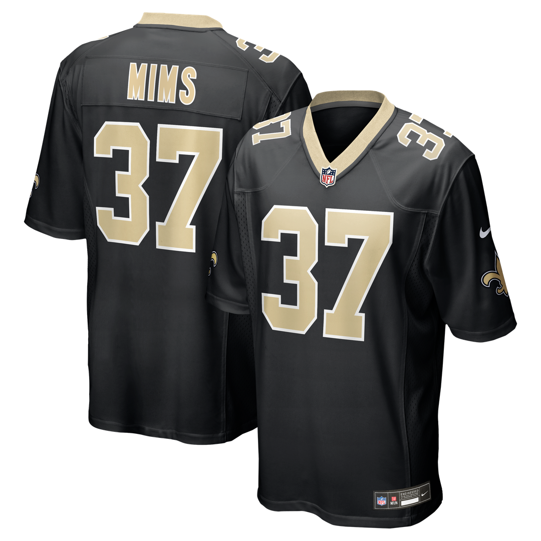 Jordan Mims New Orleans Saints Nike Team Game Official Jersey -  Black