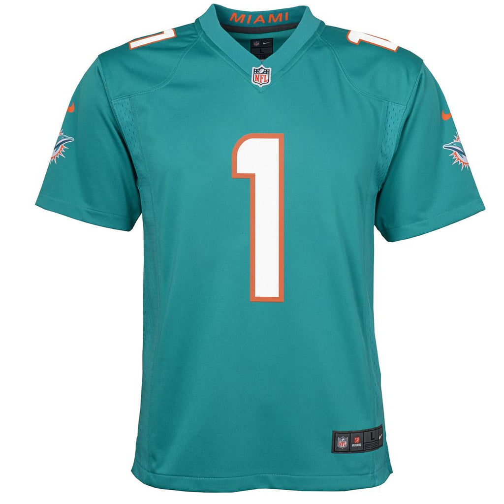 Tua Tagovailoa Miami Dolphins Nike Youth Game Official Jersey - Aqua