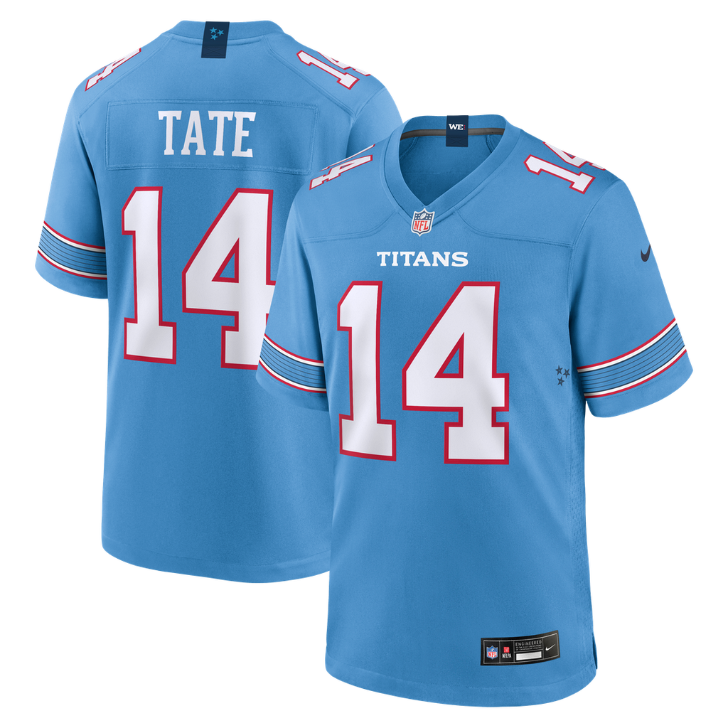 Carnell Tate Tennessee Titans Nike 2026 NFL Draft First Round Pick No. 4 Team Game Official Jersey - Light Blue