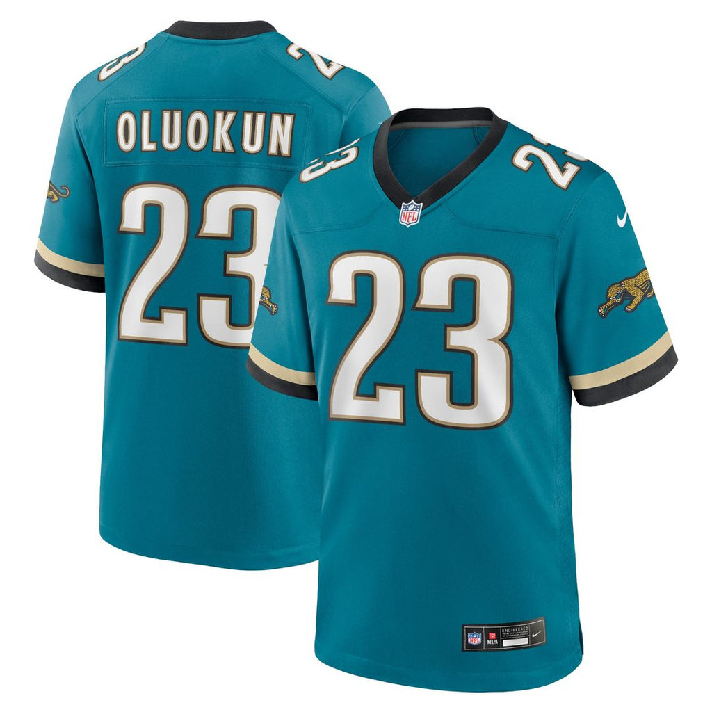 Foye Oluokun Jacksonville Jaguars Nike Prowler Throwback Player Game Official Jersey - Teal