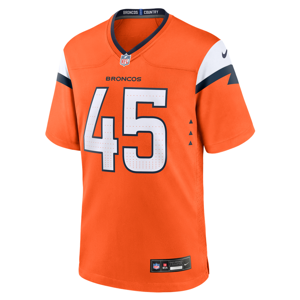 Nate Adkins Denver Broncos Nike Team Game Official Jersey -  Orange