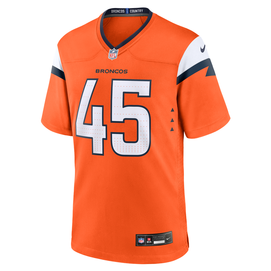 Nate Adkins Denver Broncos Nike Team Game Official Jersey -  Orange