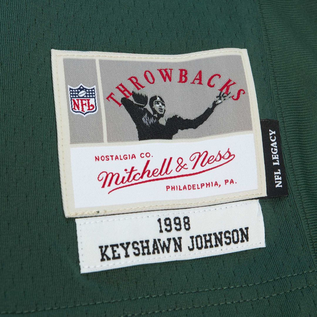 Keyshawn Johnson New York Jets Mitchell & Ness Legacy Replica Official Jersey - Kelly Green