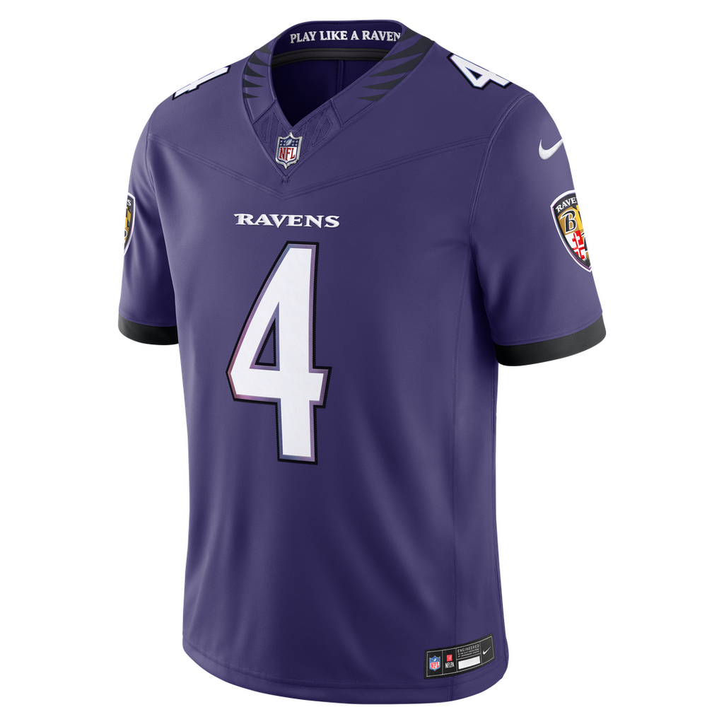 Zay Flowers Baltimore Ravens Nike Vapor F.U.S.E. Stitched Limited Official Jersey - White