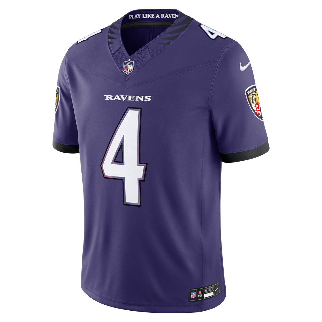 Zay Flowers Baltimore Ravens Nike Vapor F.U.S.E. Stitched Limited Official Jersey - White