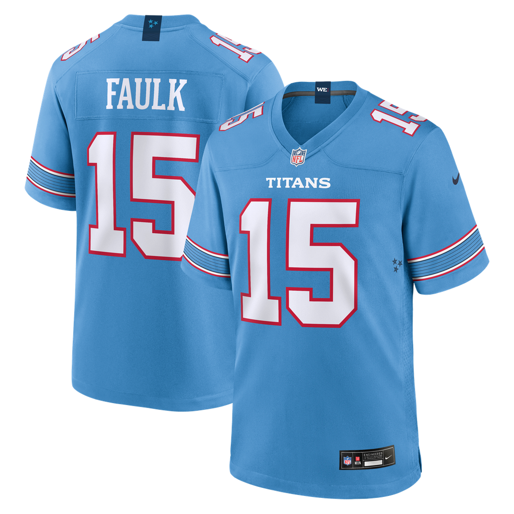 Keldric Faulk Tennessee Titans Nike 2026 NFL Draft First Round Pick No.31 Game Official Jersey - Light Blue