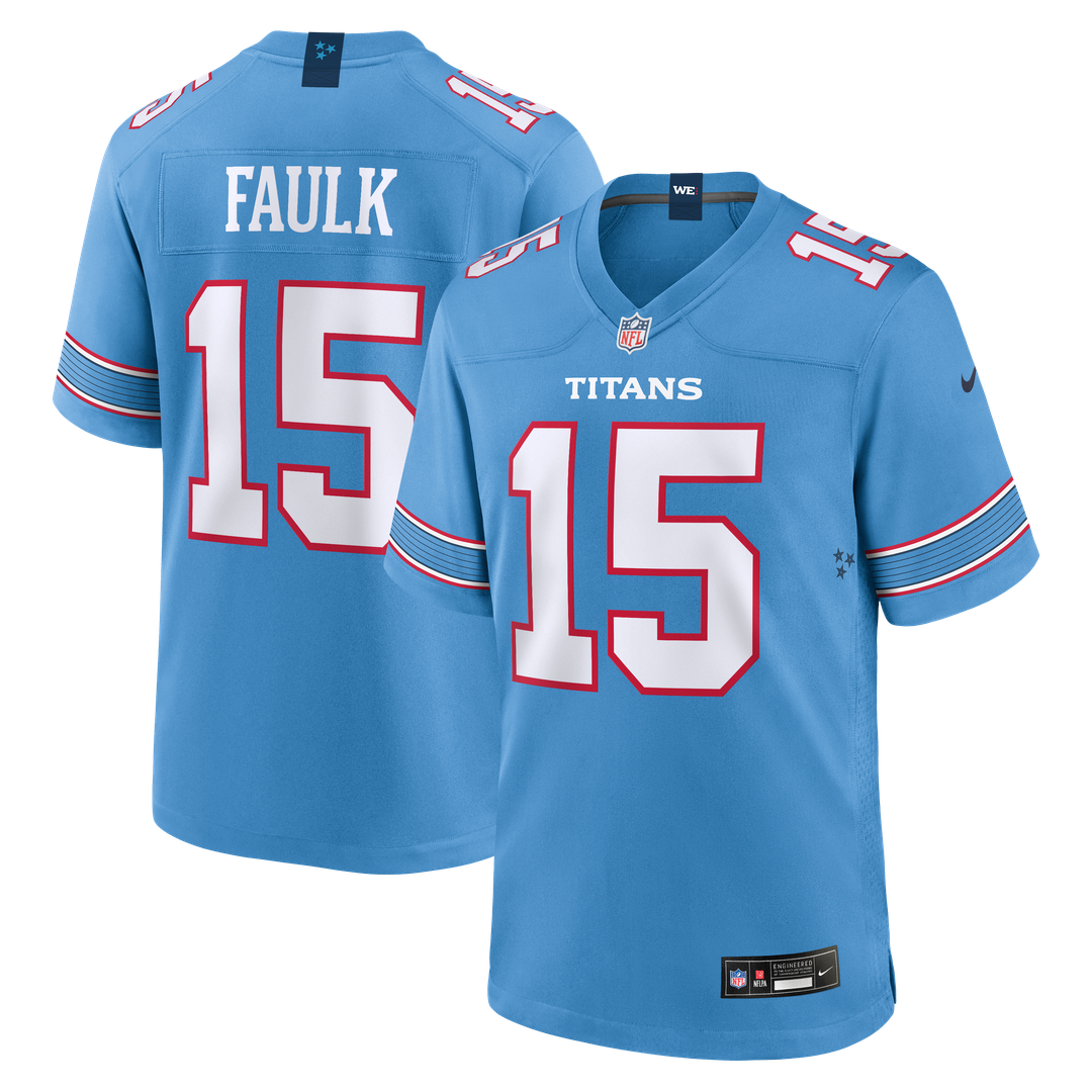 Keldric Faulk Tennessee Titans Nike 2026 NFL Draft First Round Pick No.31 Game Official Jersey - Light Blue