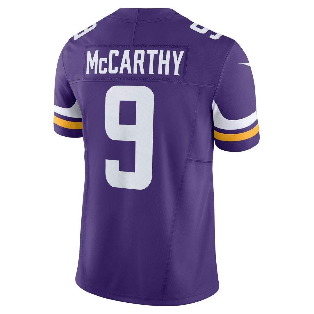 J.J. McCarthy Minnesota Vikings Nike Vapor F.U.S.E. Limited Official Jersey - Purple