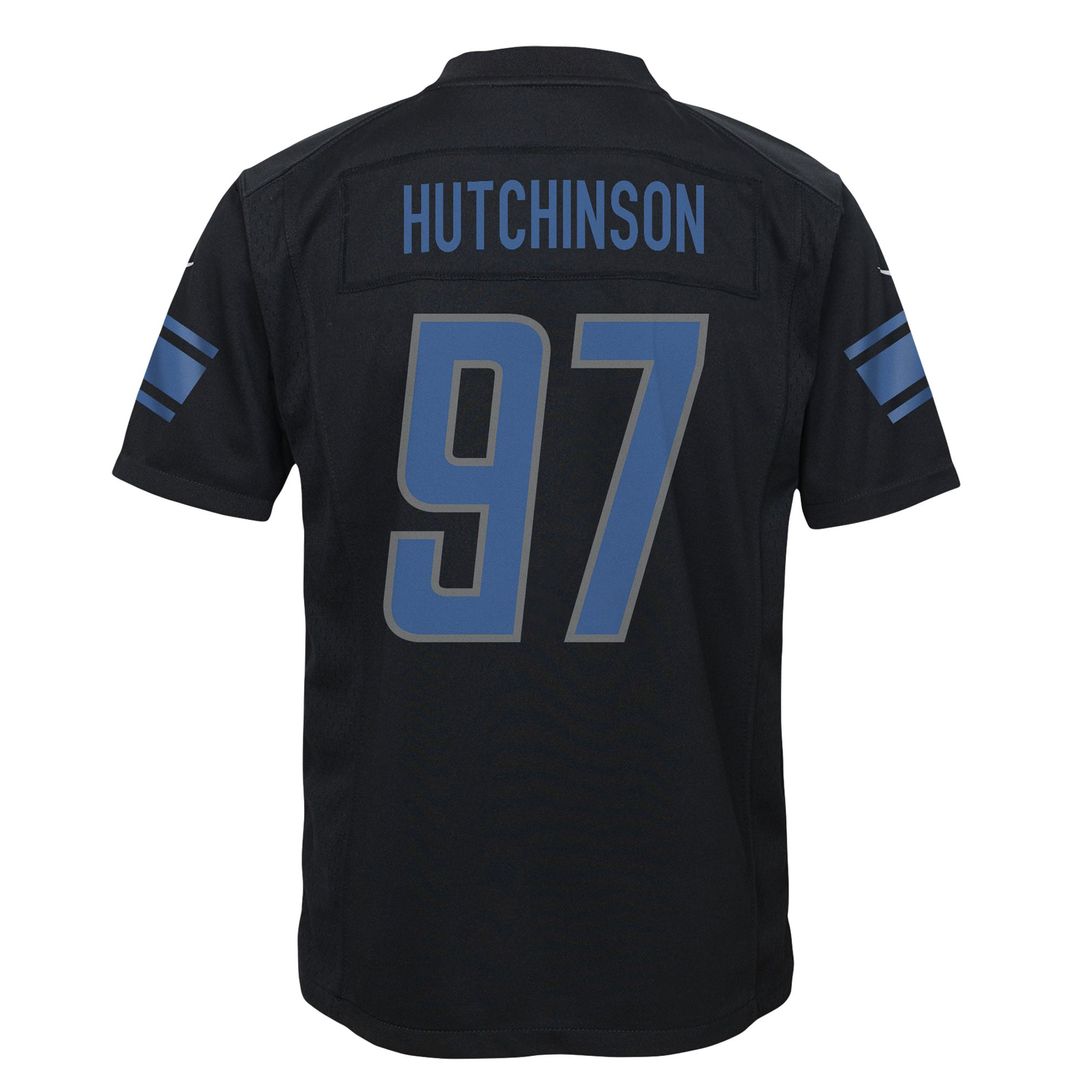 Aidan Hutchinson Detroit Lions Nike Youth Game Official Jersey - Black