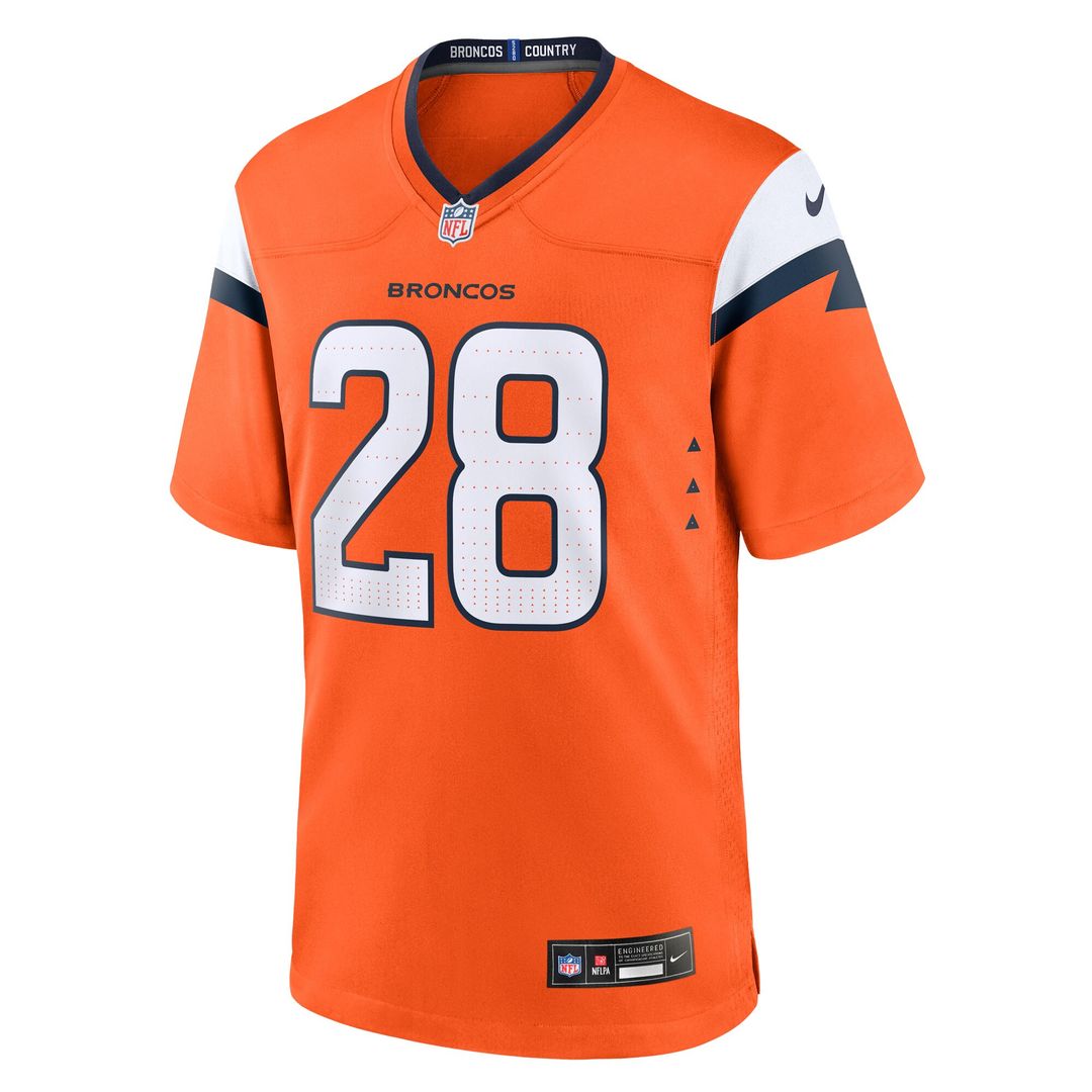 Tyler Badie Denver Broncos Nike Team Game Official Jersey -  Orange