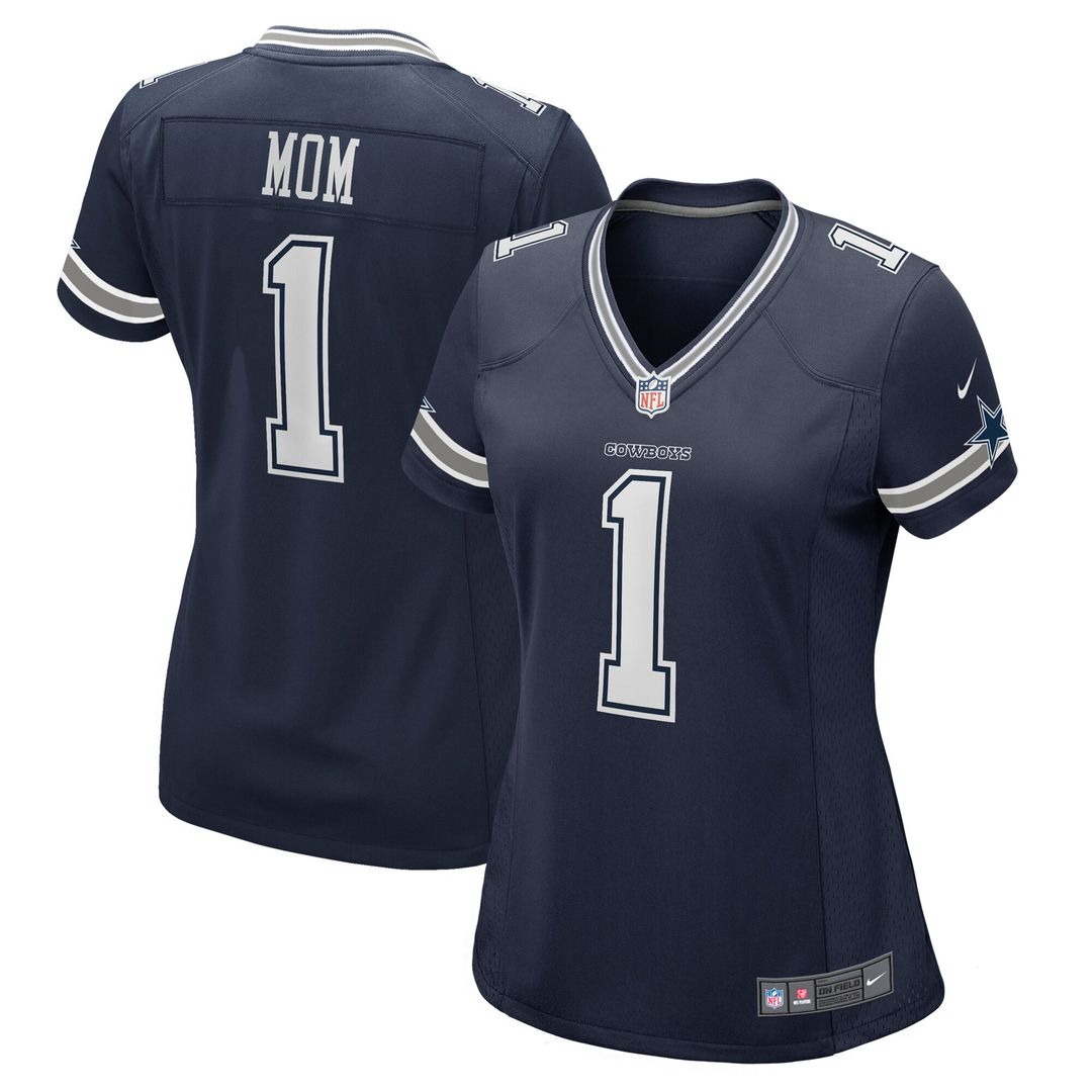 Number 1 Mom Dallas Cowboys Nike Women's Game Official Jersey - Navy