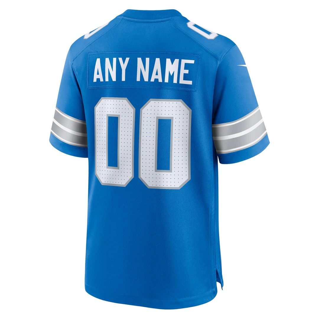 Detroit Lions Nike Custom Game Official Jersey - Blue