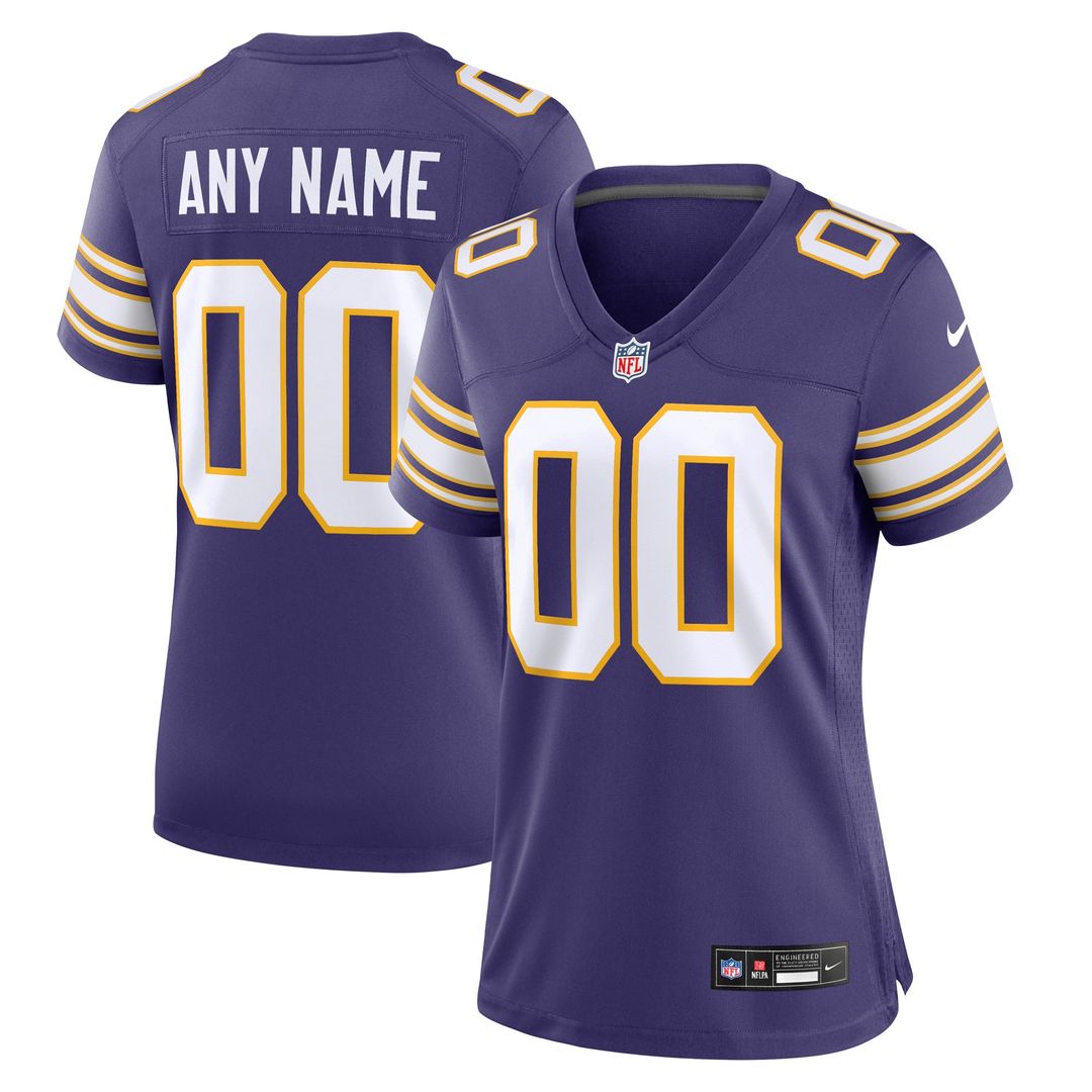 Minnesota Vikings Nike Women's Classic Custom Game Official Jersey - Purple