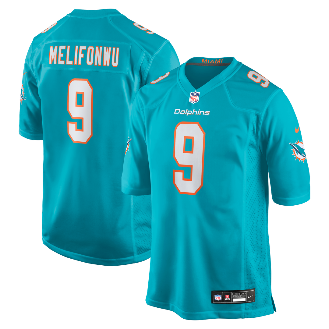 Ifeatu Melifonwu Miami Dolphins Nike Team Game Jersey - Aqua