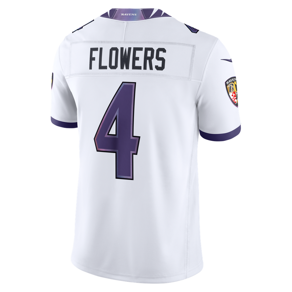 Zay Flowers Baltimore Ravens Nike Vapor F.U.S.E. Stitched Limited Official Jersey - White
