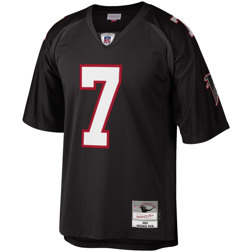 Michael Vick Atlanta Falcons Mitchell & Ness Big & Tall 2002 Retired Player Replica Official Jersey - Black