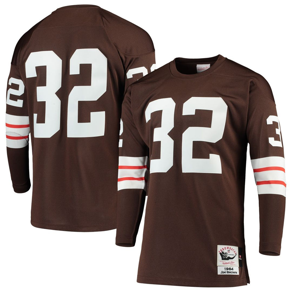 Jim Brown Cleveland Browns 1964 Mitchell & Ness Authentic Throwback Retired Player Official Jersey - Brown