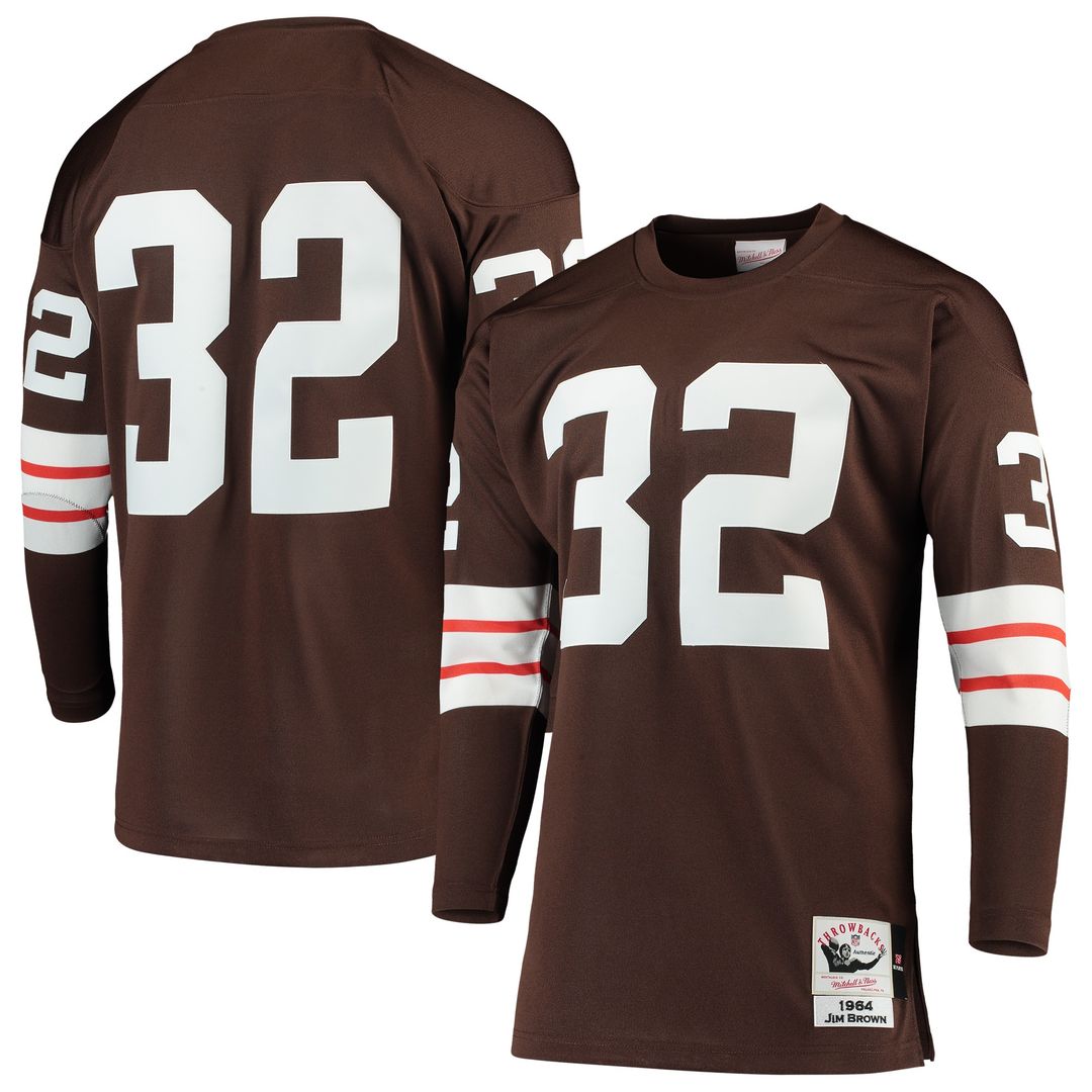 Jim Brown Cleveland Browns 1964 Mitchell & Ness Authentic Throwback Retired Player Official Jersey - Brown