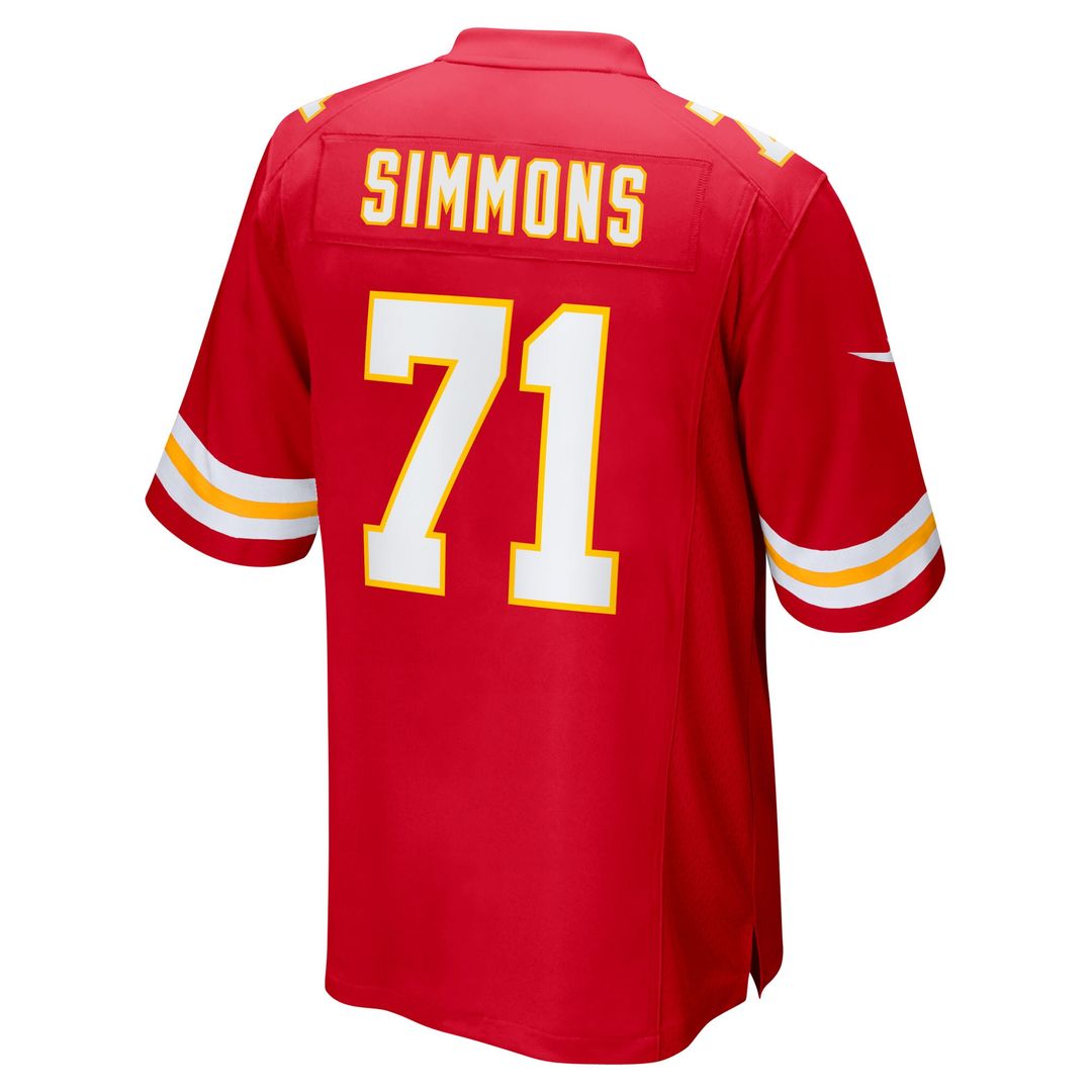 Josh Simmons Kansas City Chiefs Nike Team Game Official Jersey -  Red