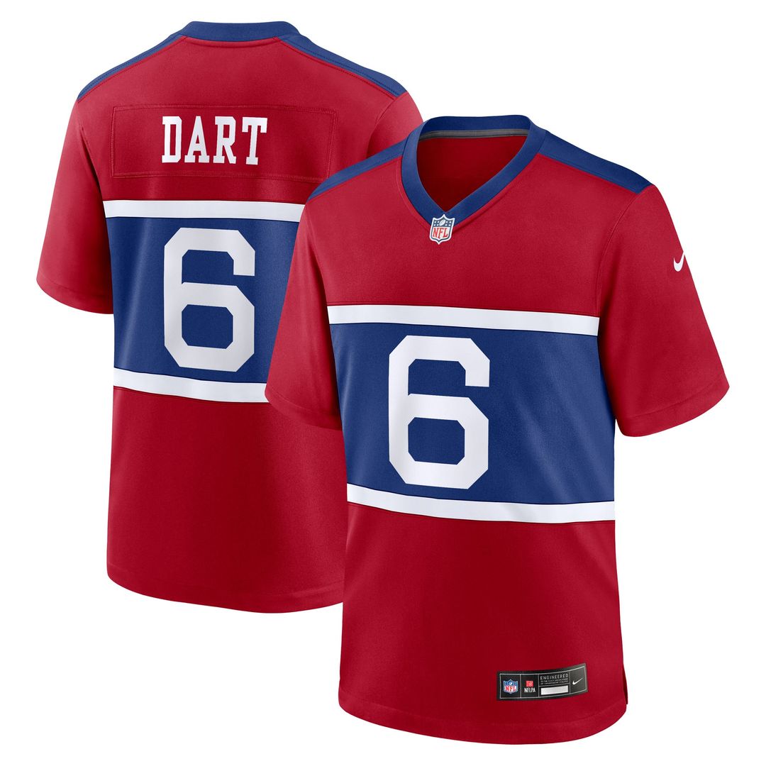Jaxson Dart New York Giants Nike  Game Official Jersey - White