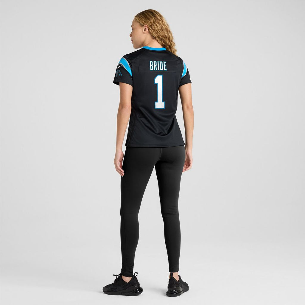 Number 1 Bride Carolina Panthers Nike Women's Game Official Jersey - Black