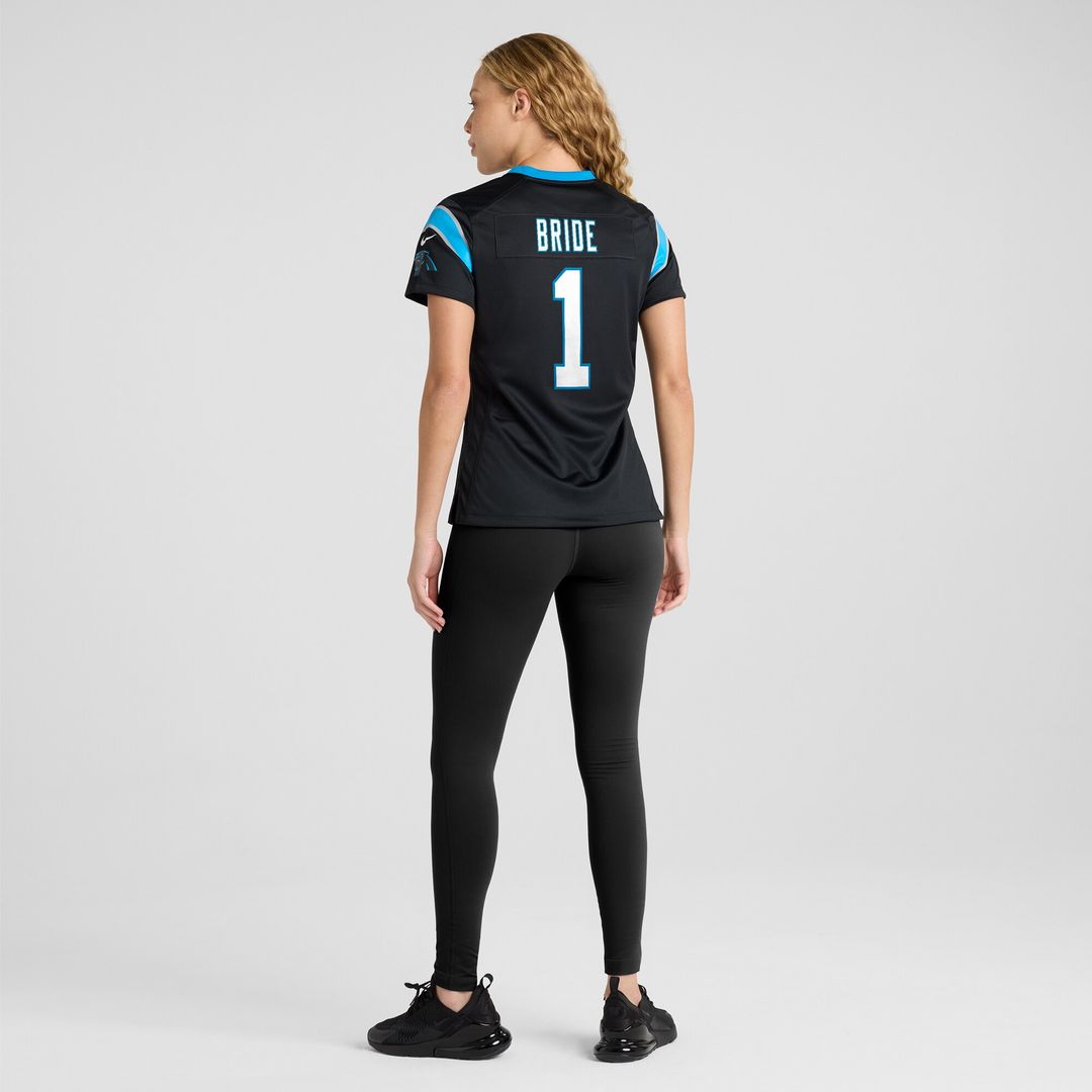 Number 1 Bride Carolina Panthers Nike Women's Game Official Jersey - Black