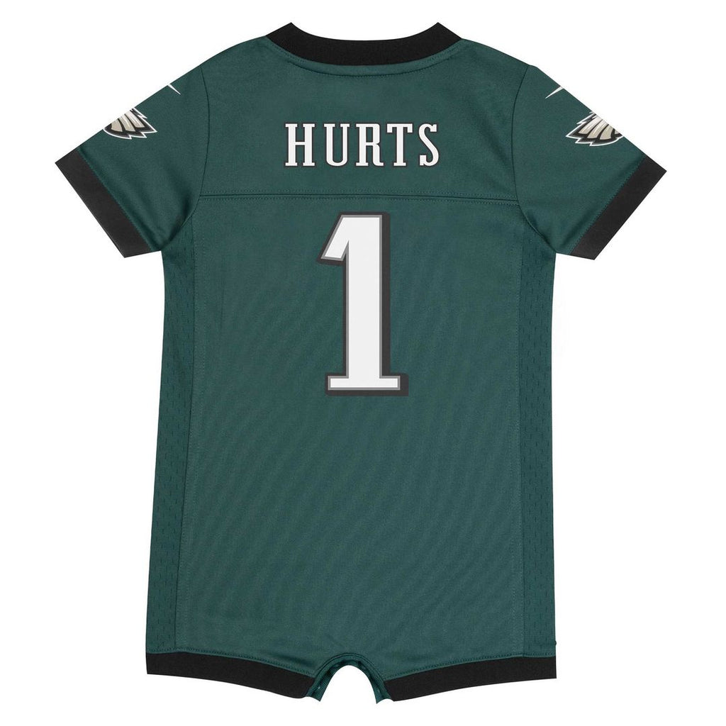 Jalen Hurts Philadelphia Eagles Nike Newborn & Infant Game Romper Official Jersey - Midnight Green