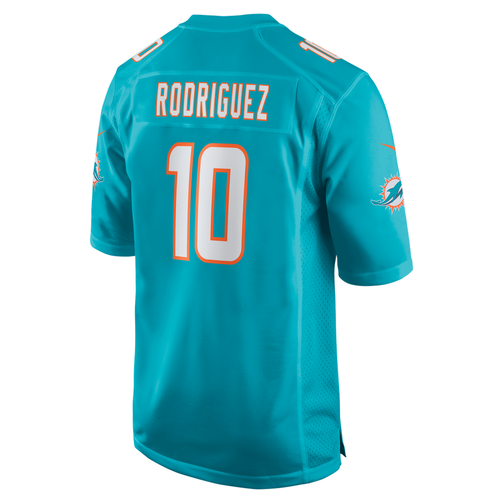 Jacob Rodriguez Miami Dolphins Nike Game Official Jersey - Aqua